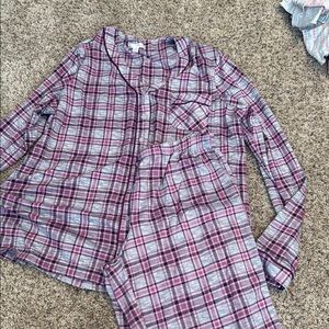 Secret Treasures Kids Plaid Pajama Set - Pink and Gray